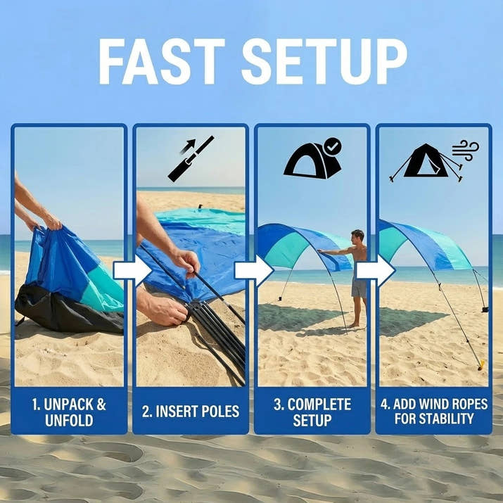 Wind-Resistant Beach Shade